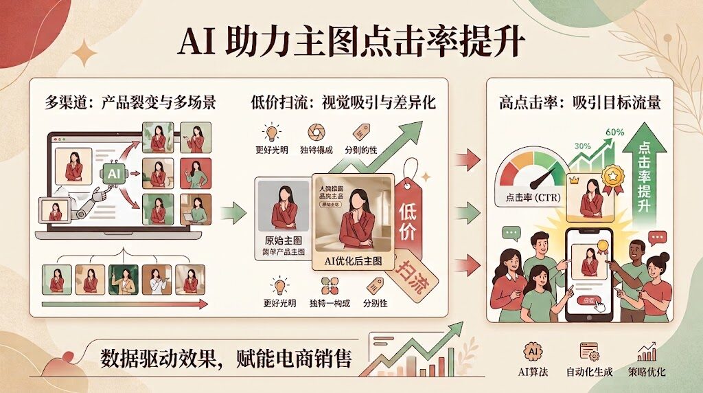 AI 助力主图点击率提升：从产品裂变到四层推广架构
