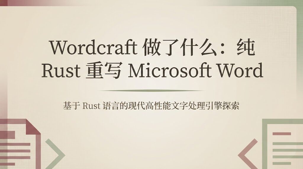 纯Rust重写Microsoft Word：wordcraft做了什么