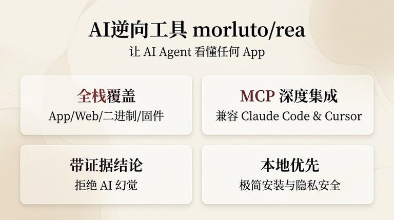 AI逆向工具morluto/rea: 让Claude Code/Cursor真正看懂任何App